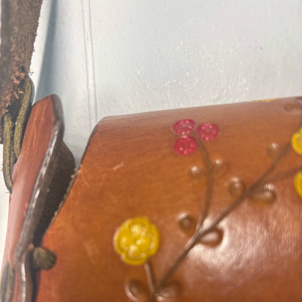 Vintage 70’s Tool Leather Handmade Hippie Shoulder Bag - Picture 9 of 15
